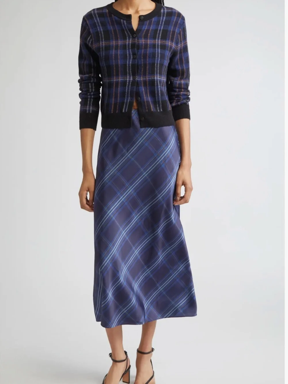Vince plaid satin